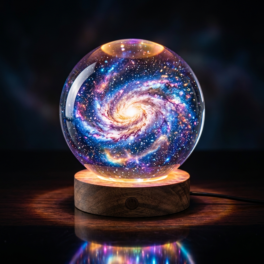 Mini 3D Galaxy Projection Crystal Ball Night Light