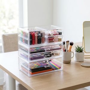 Stackable Acrylic Makeup Desk Organizer Drawers